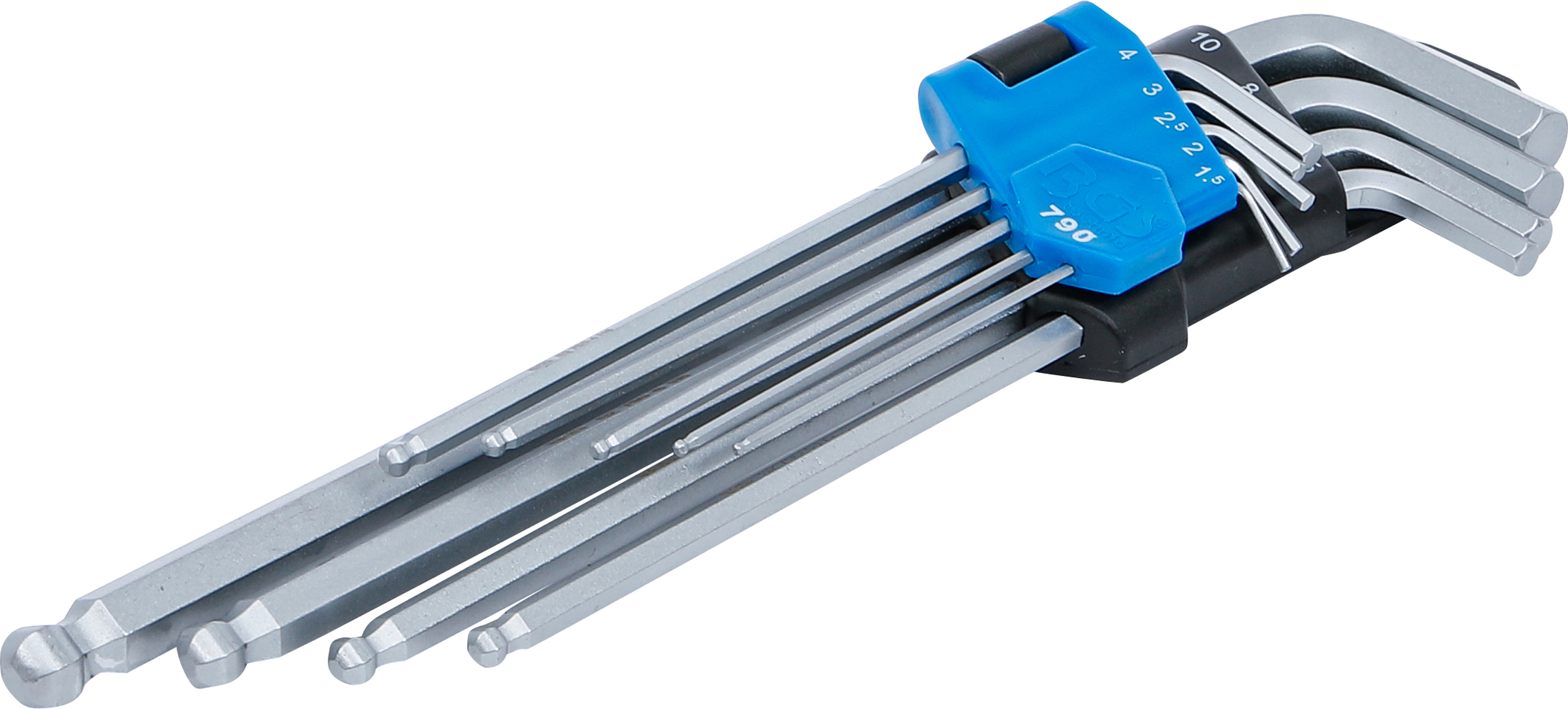 BGS 790 Winkelschlüssel-Satz | extra lang | Innensechskant / Innensechskant mit Kugelkopf 1,5 - 10 mm | 9-tlg.