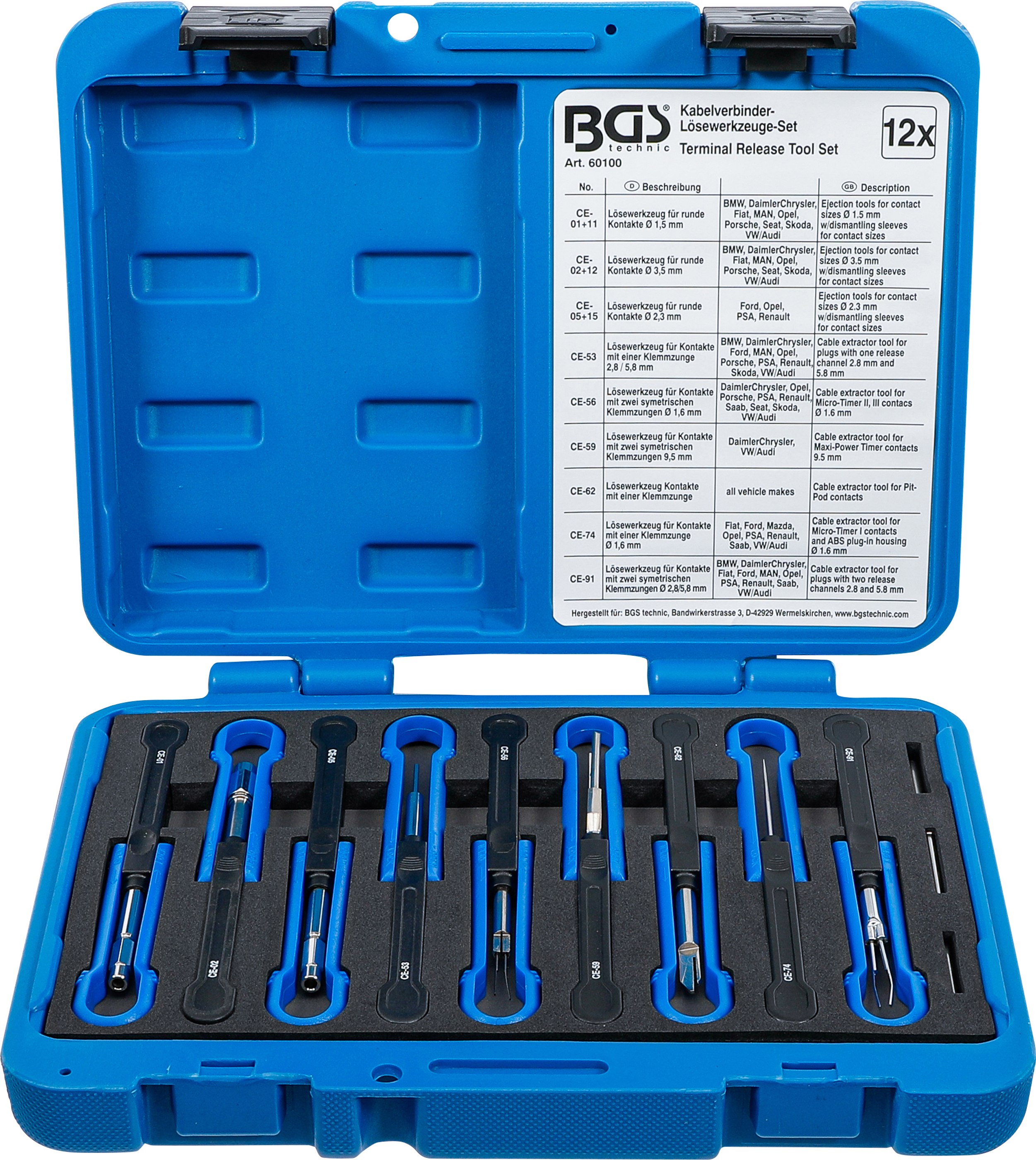 BGS 60100 Kabelverbinder-Lösewerkzeug-Satz | universal | 12-tlg. BGS 60100 Kabelverbinder-Lösewerkzeug-Satz | universal | 12-tlg.