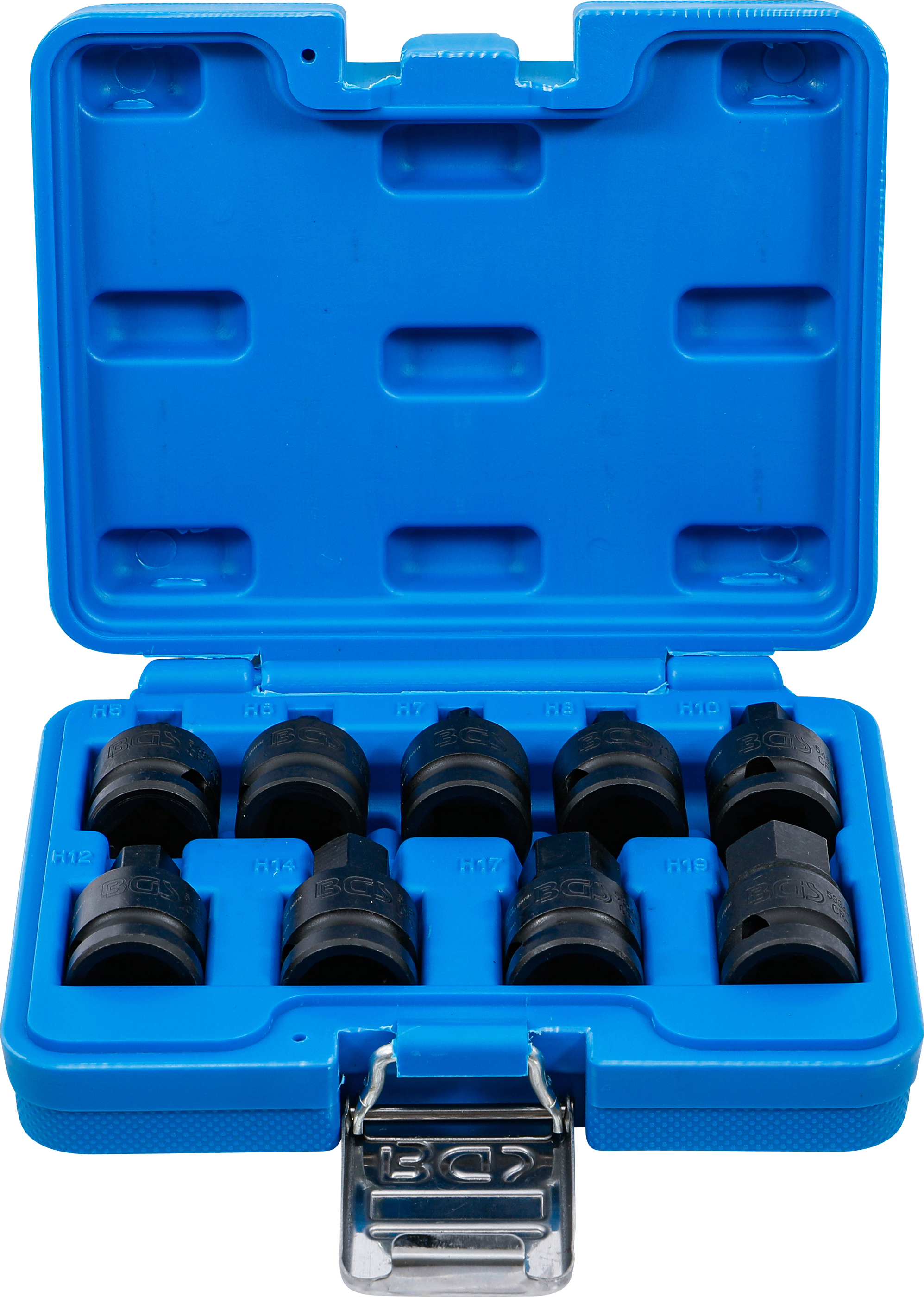 BGS 5485 Kraft-Bit-Einsatz-Satz | Antrieb Innenvierkant 12,5 mm (1/2") | Innensechskant 5 - 19 mm | 9-tlg.