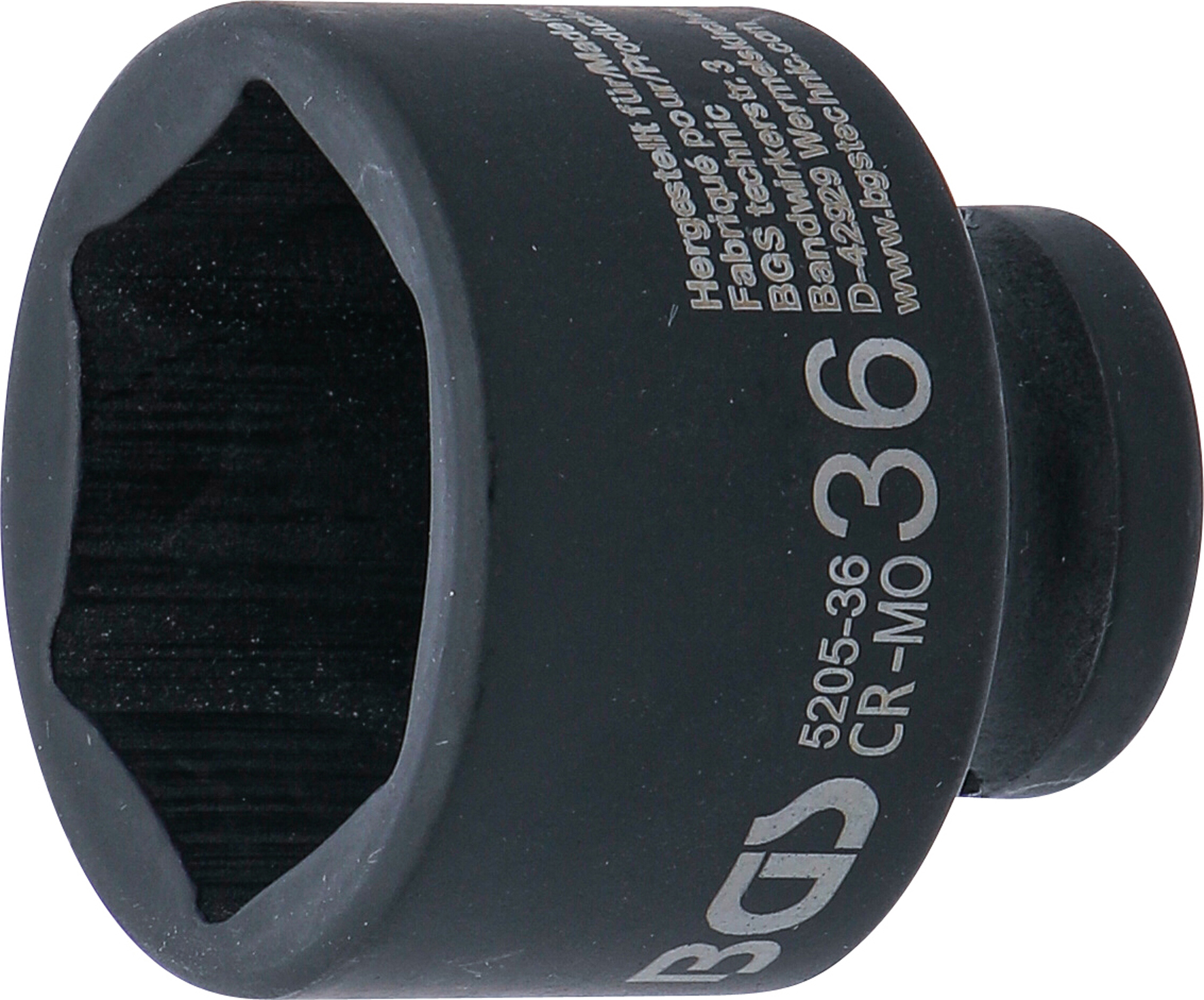 BGS 5205-36 Kraft-Steckschlüssel-Einsatz Sechskant | Antrieb Innenvierkant 12,5 mm (1/2") | SW 36 mm