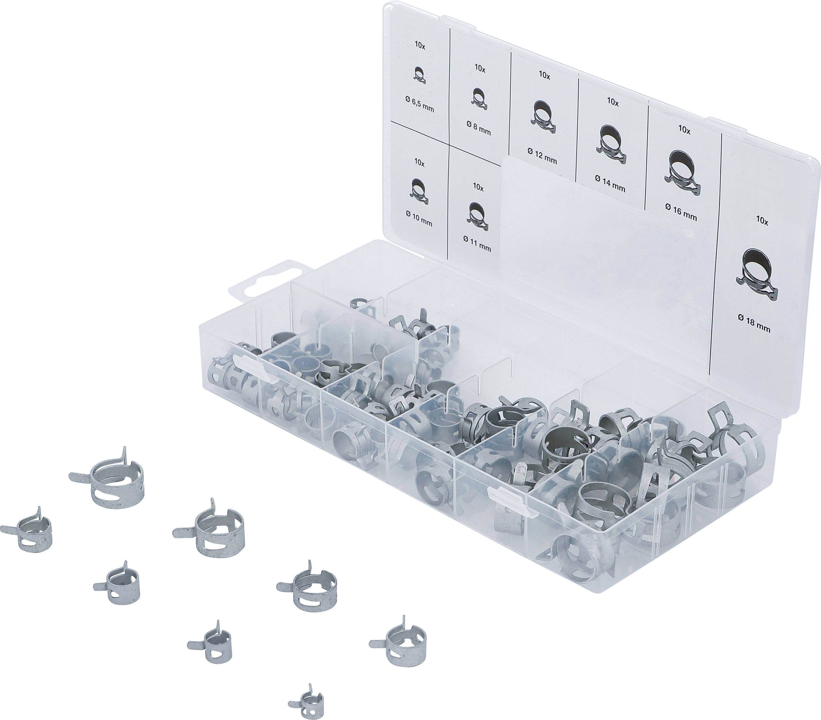 BGS 9475 Federband-Schlauchschellen-Sortiment | 80-tlg.