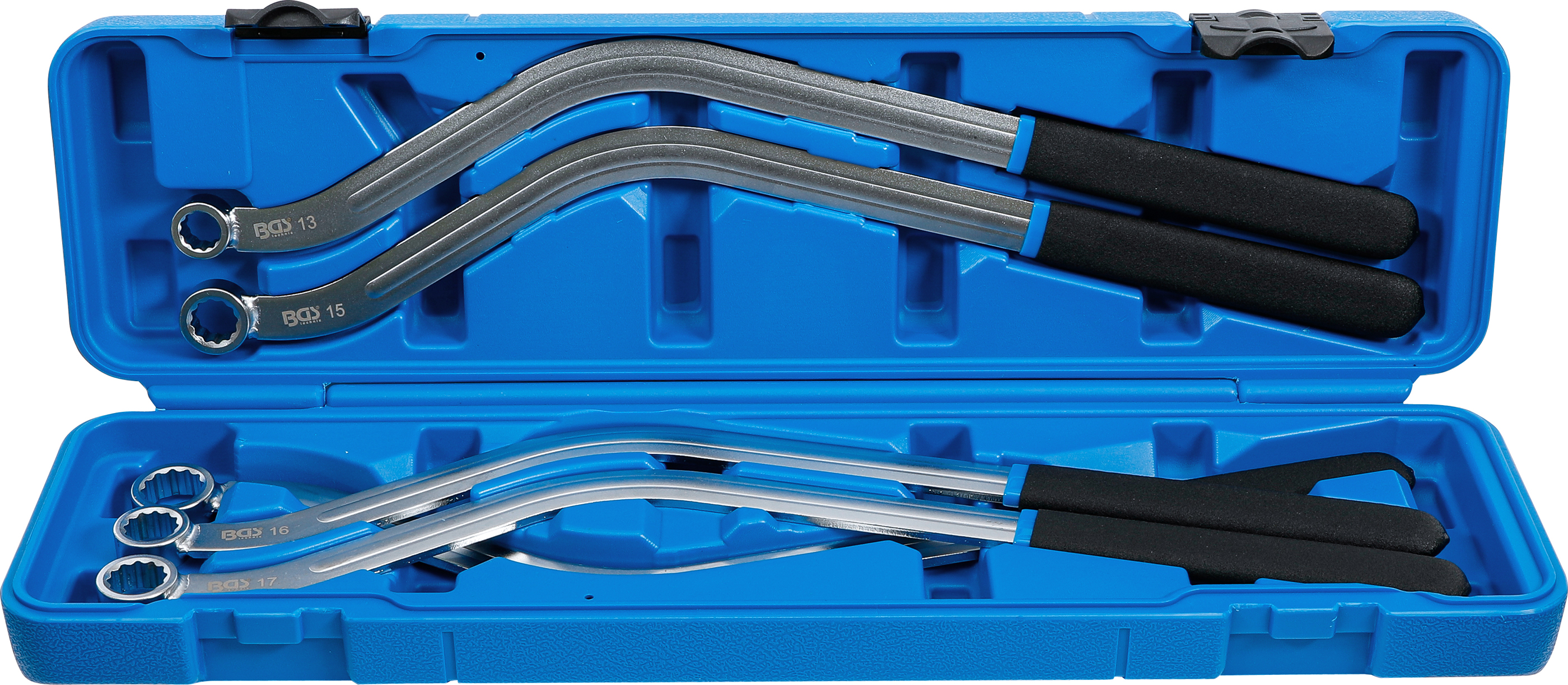 BGS 1314 Spannrollenschlüssel-Satz | Zwölfkant, Spezialform | SW 13 - 19 mm | 5-tlg. BGS 1314 Spannrollenschlüssel-Satz | Zwölfkant, Spezialform | SW 13 - 19 mm | 5-tlg.