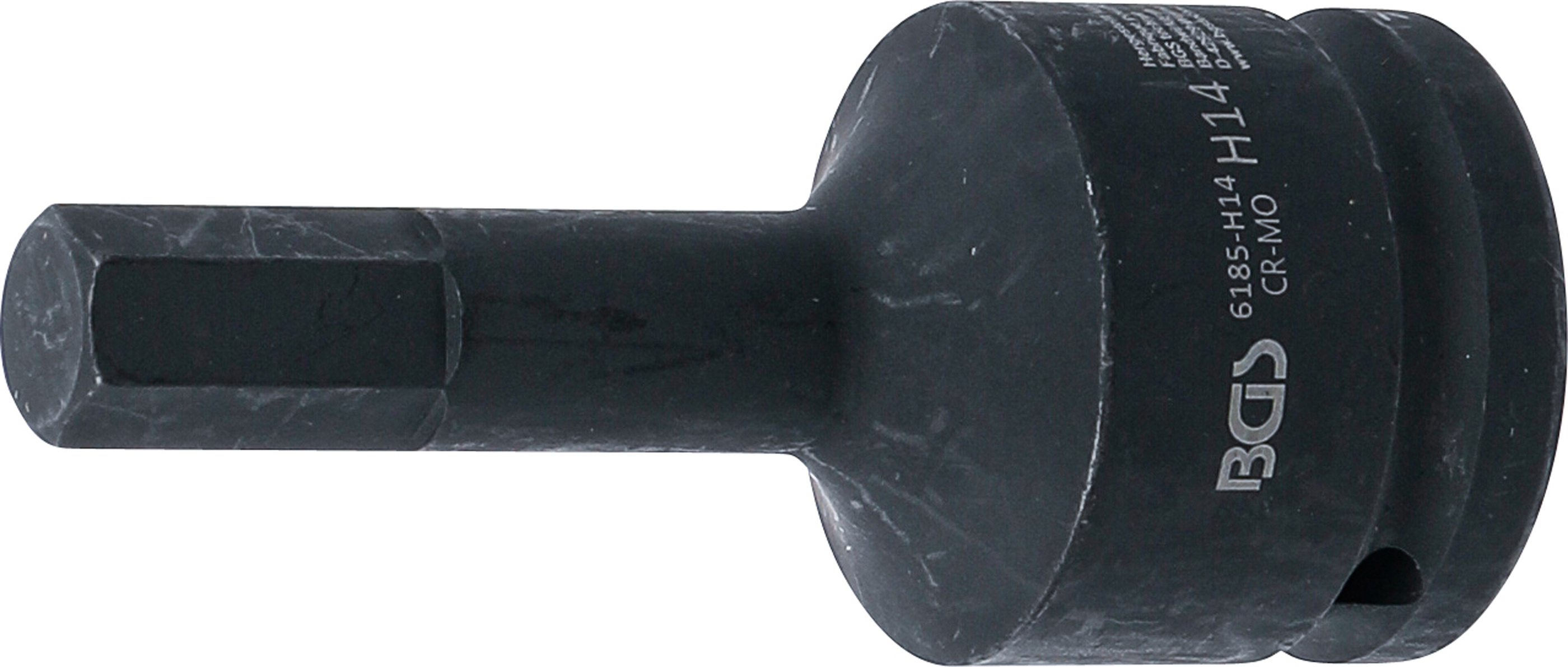 BGS 6185-H14 Kraft-Bit-Einsatz | Länge 100 mm | Antrieb Innenvierkant 20 mm (3/4") | Innensechskant 14 mm