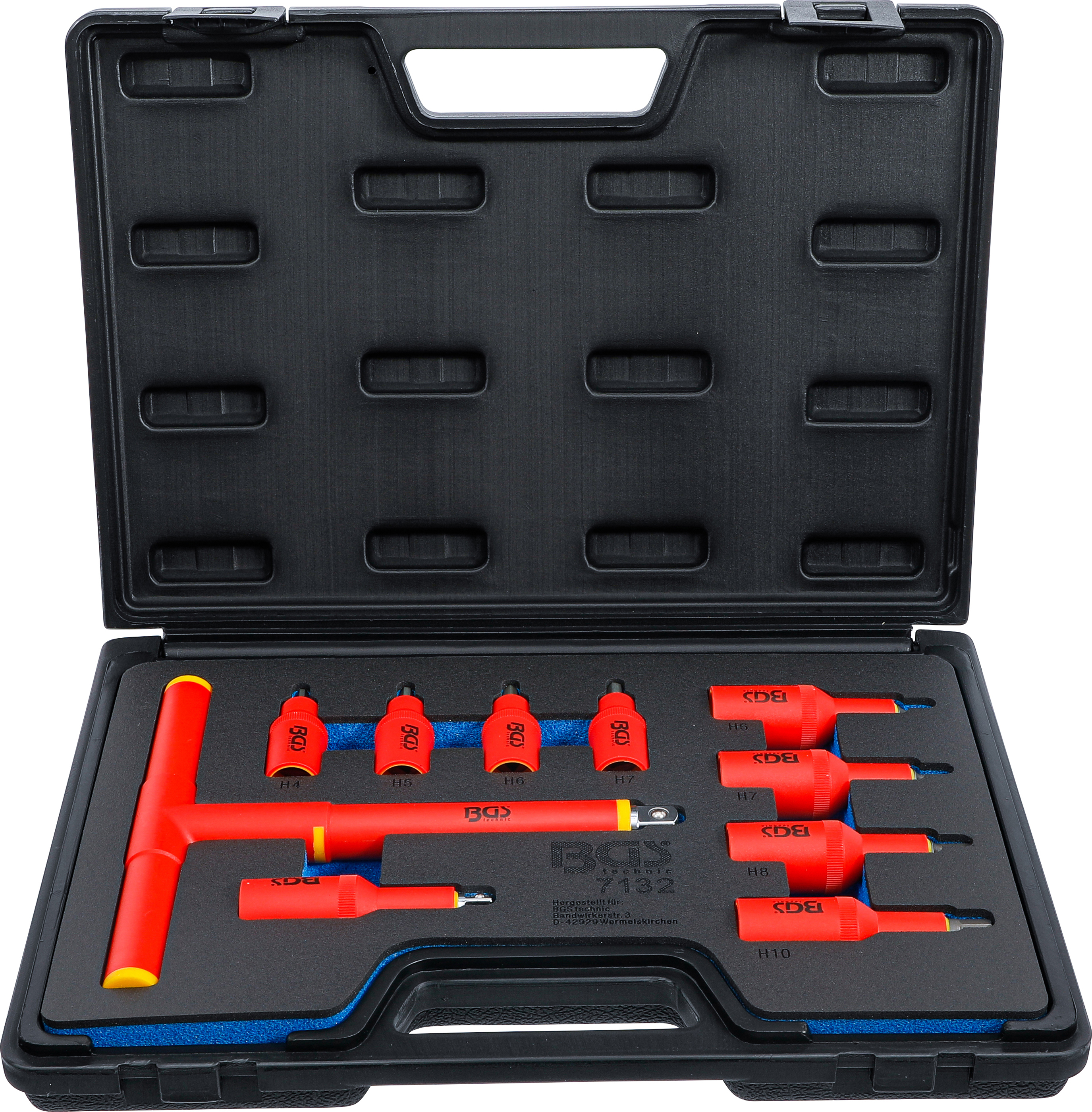 BGS 7132 VDE-Bit-Einsatz-Satz | Antrieb Innenvierkant 10 mm (3/8") / 12,5 mm (1/2") | Innensechskant 4 - 10 mm | 10-tlg.