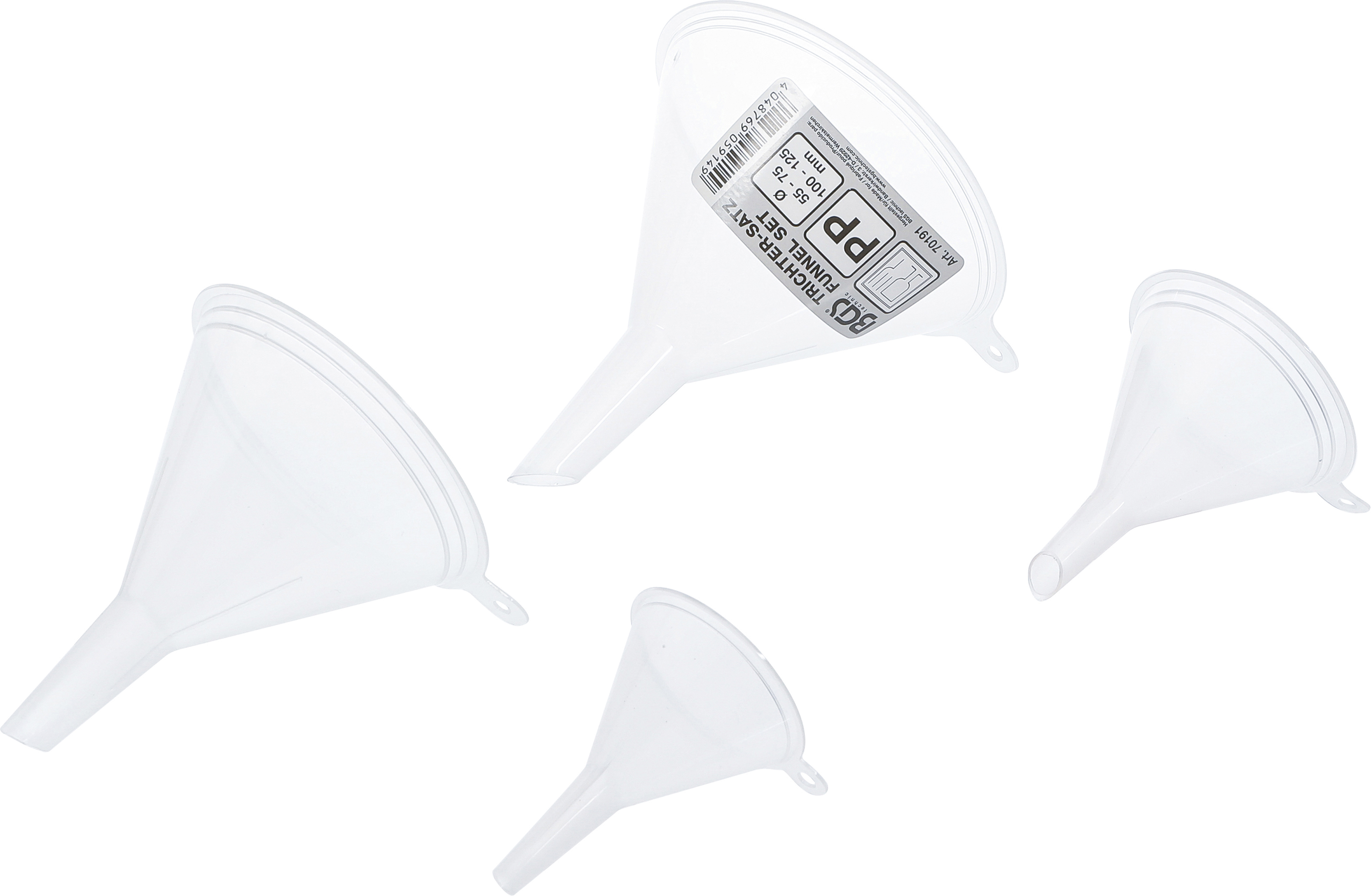 BGS 70191 Trichter-Satz | lebensmittelecht | Ø 55 - 125 mm | 4-tlg.