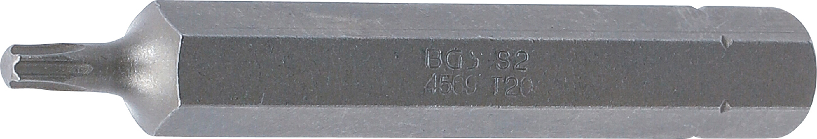BGS 4569 Bit | Länge 75 mm | Antrieb Außensechskant 10 mm (3/8") | T-Profil (für Torx) T20