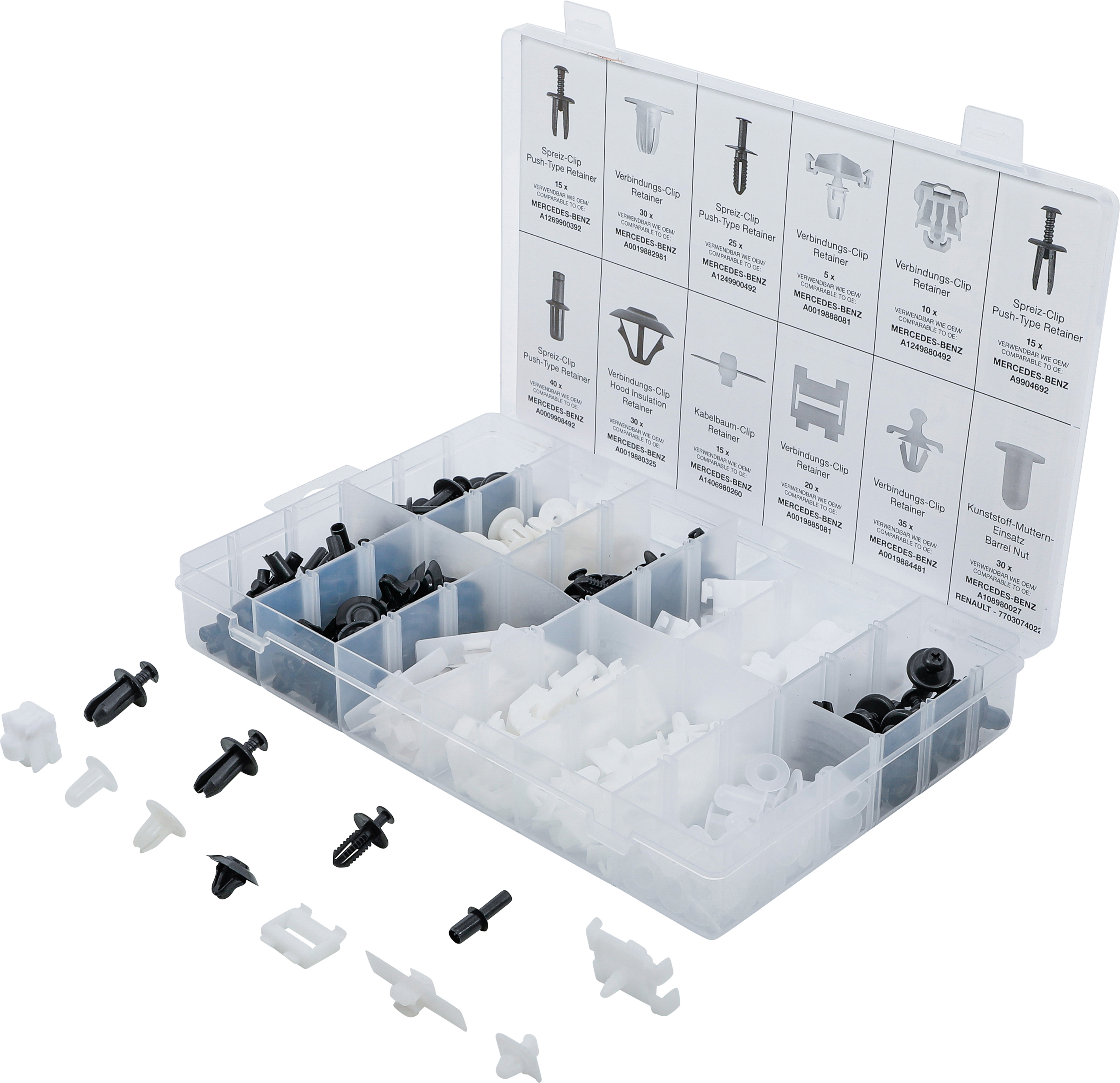 BGS 9043 Kfz-Befestigungsclip-Sortiment für Mercedes-Benz | 270-tlg.