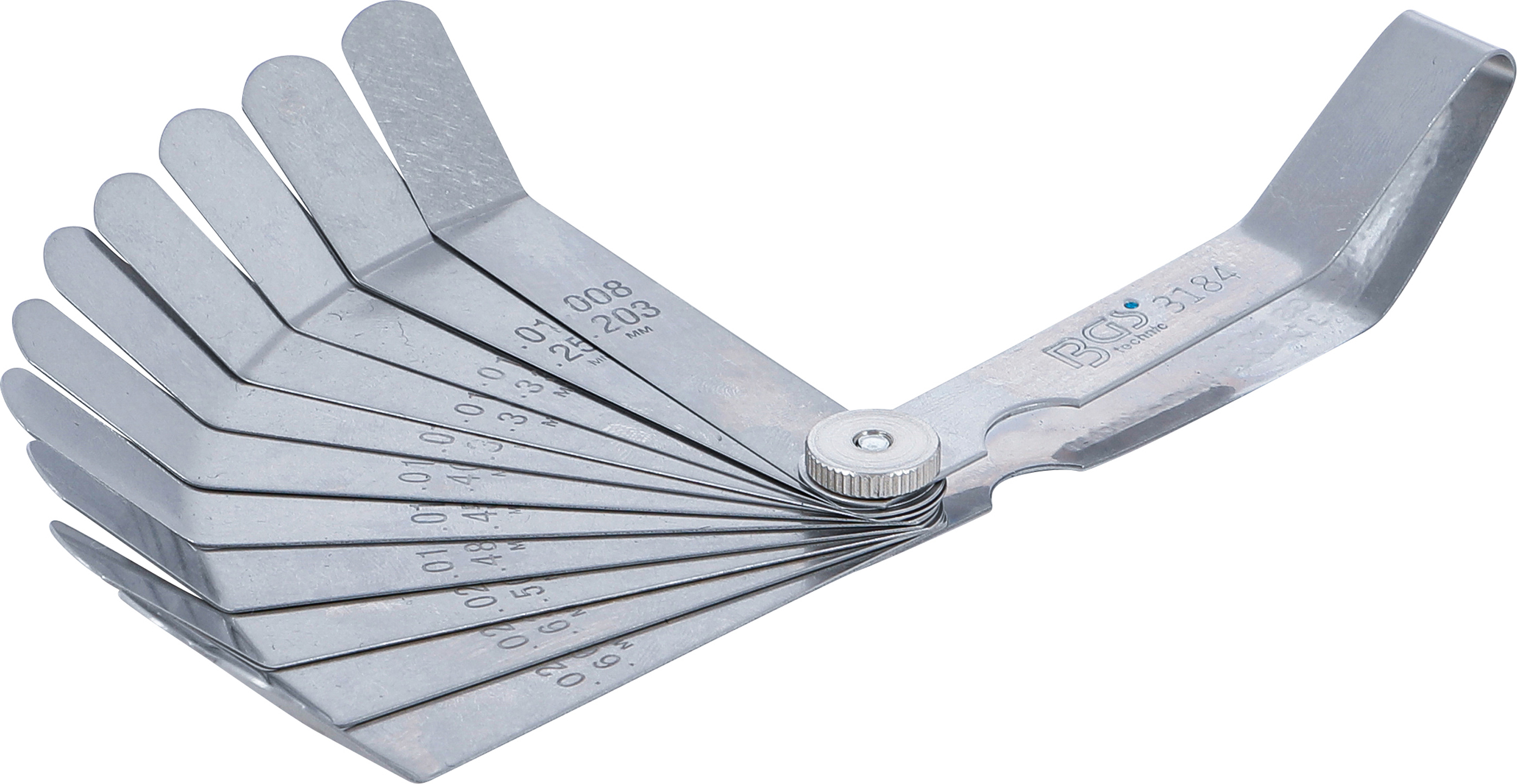 BGS 3184 Präzisions-Fühlerlehren, gebogen | 12 Blatt BGS 3184 Präzisions-Fühlerlehren, gebogen | 12 Blatt
