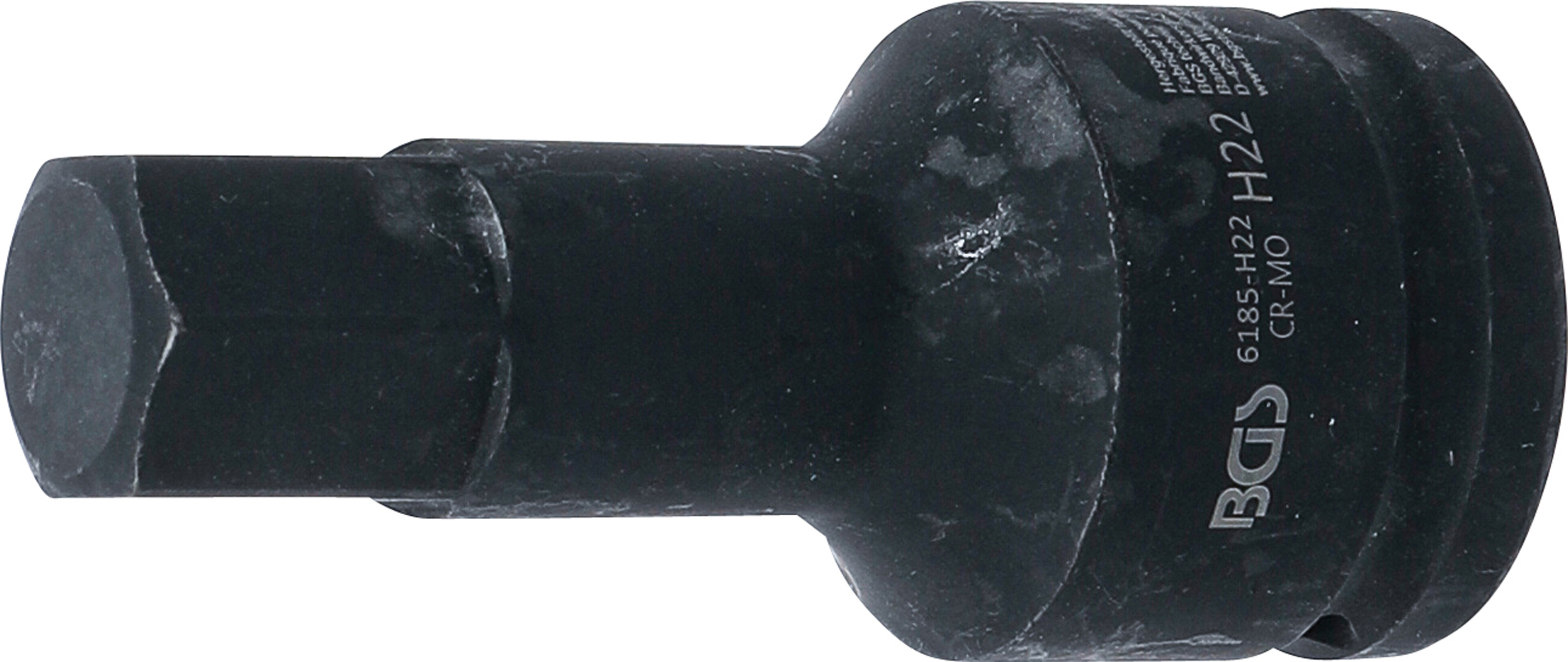 BGS 6185-H22 Kraft-Bit-Einsatz | Länge 100 mm | Antrieb Innenvierkant 20 mm (3/4") | Innensechskant 22 mm