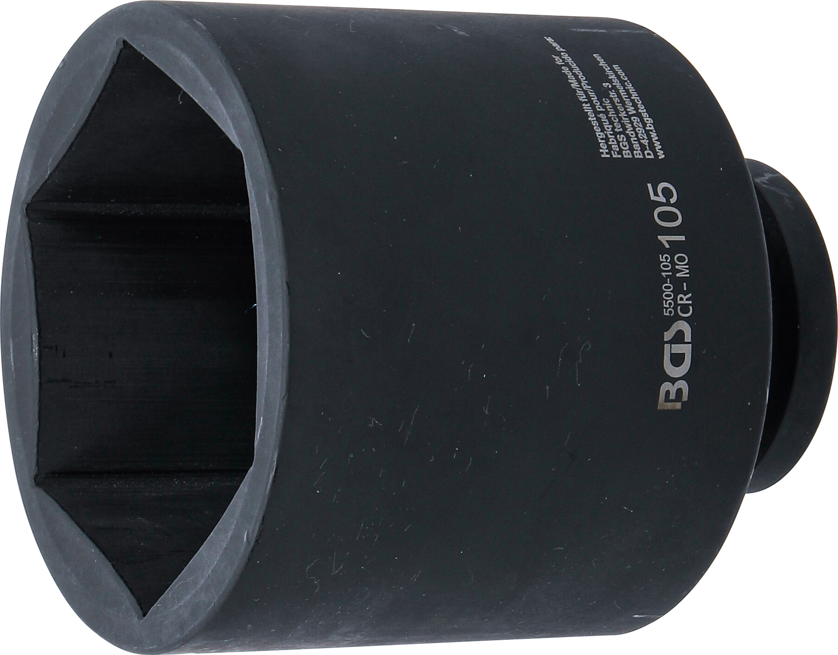 BGS 5500-105 Kraft-Steckschlüssel-Einsatz Sechskant, tief | Antrieb Innenvierkant 25 mm (1") | SW 105 mm BGS 5500-105 Kraft-Steckschlüssel-Einsatz Sechskant, tief | Antrieb Innenvierkant 25 mm (1") | SW 105 mm