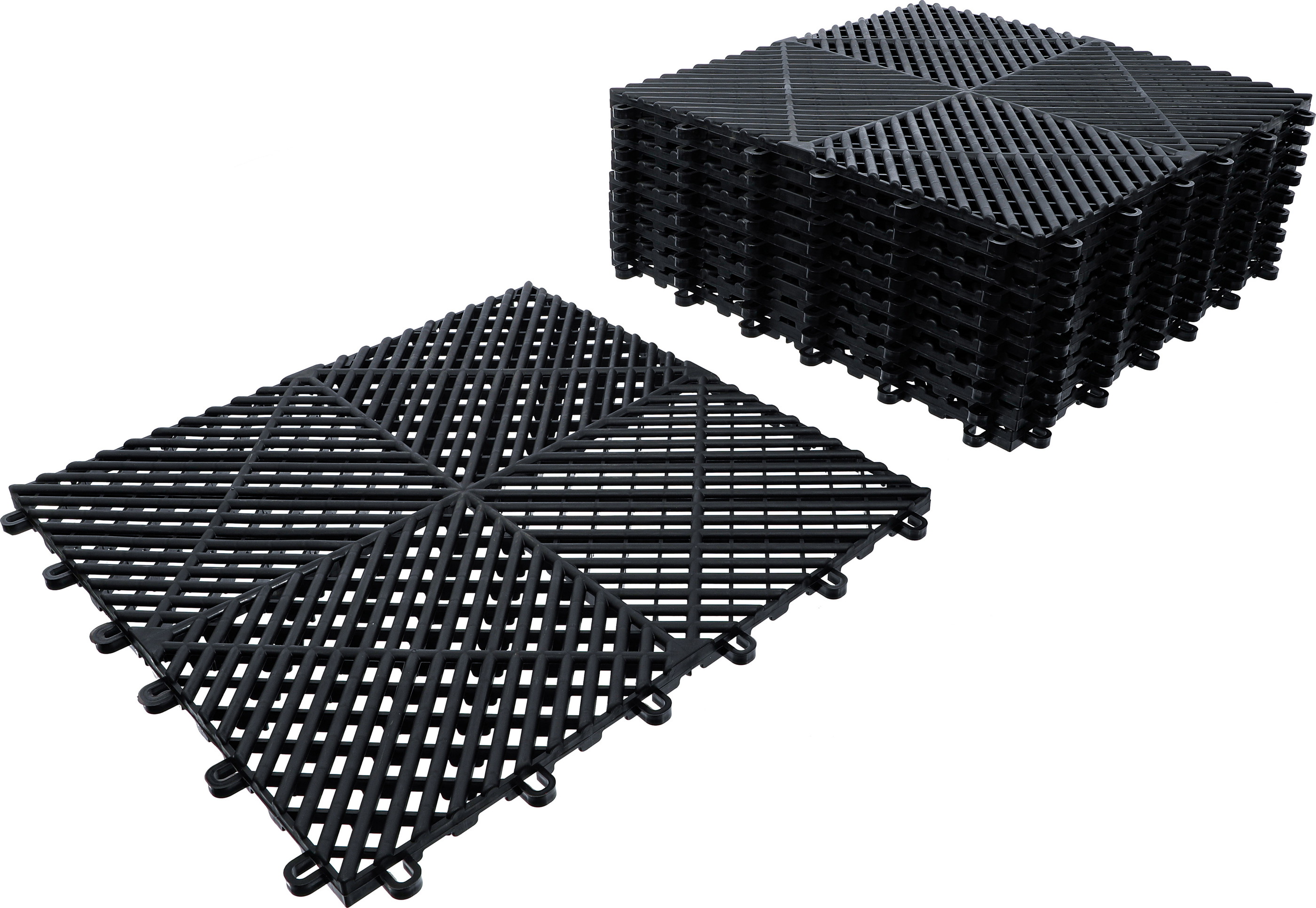 BGS 74546 Kunststoff-Fliesen-Satz | Klick-System | 400 x 400 x 18 mm | 10-tlg.