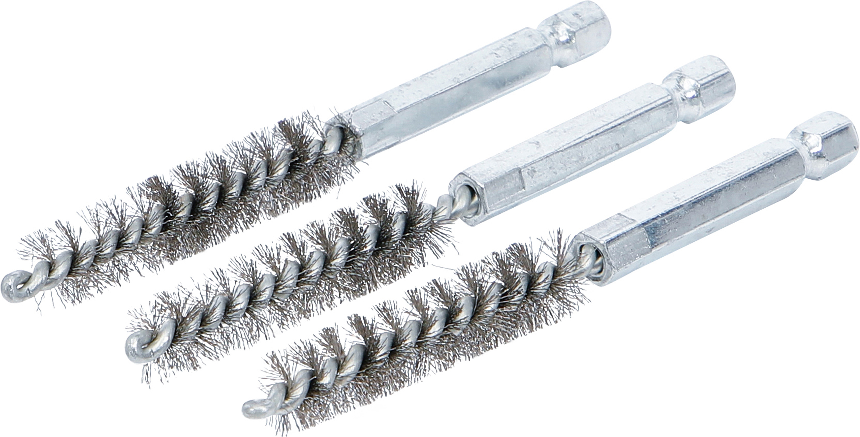 BGS 3078-10-S Stahlbürste | 10 mm | Antrieb Außensechskant 6,3 mm (1/4") | 3-tlg.