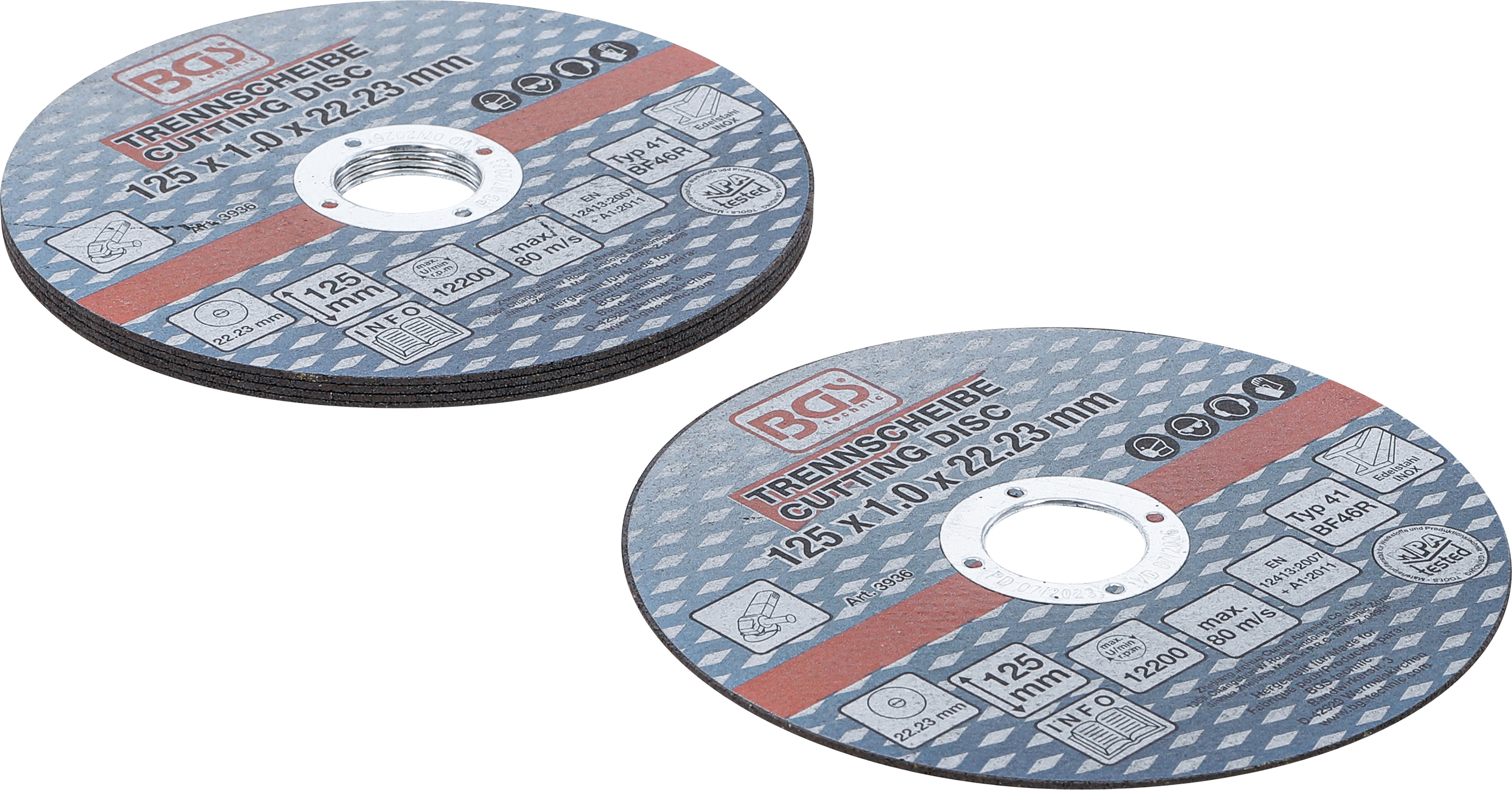 BGS 3936 Trennscheiben für Edelstahl | Ø 125 x 1,0 x 22,2 mm | 5-tlg.