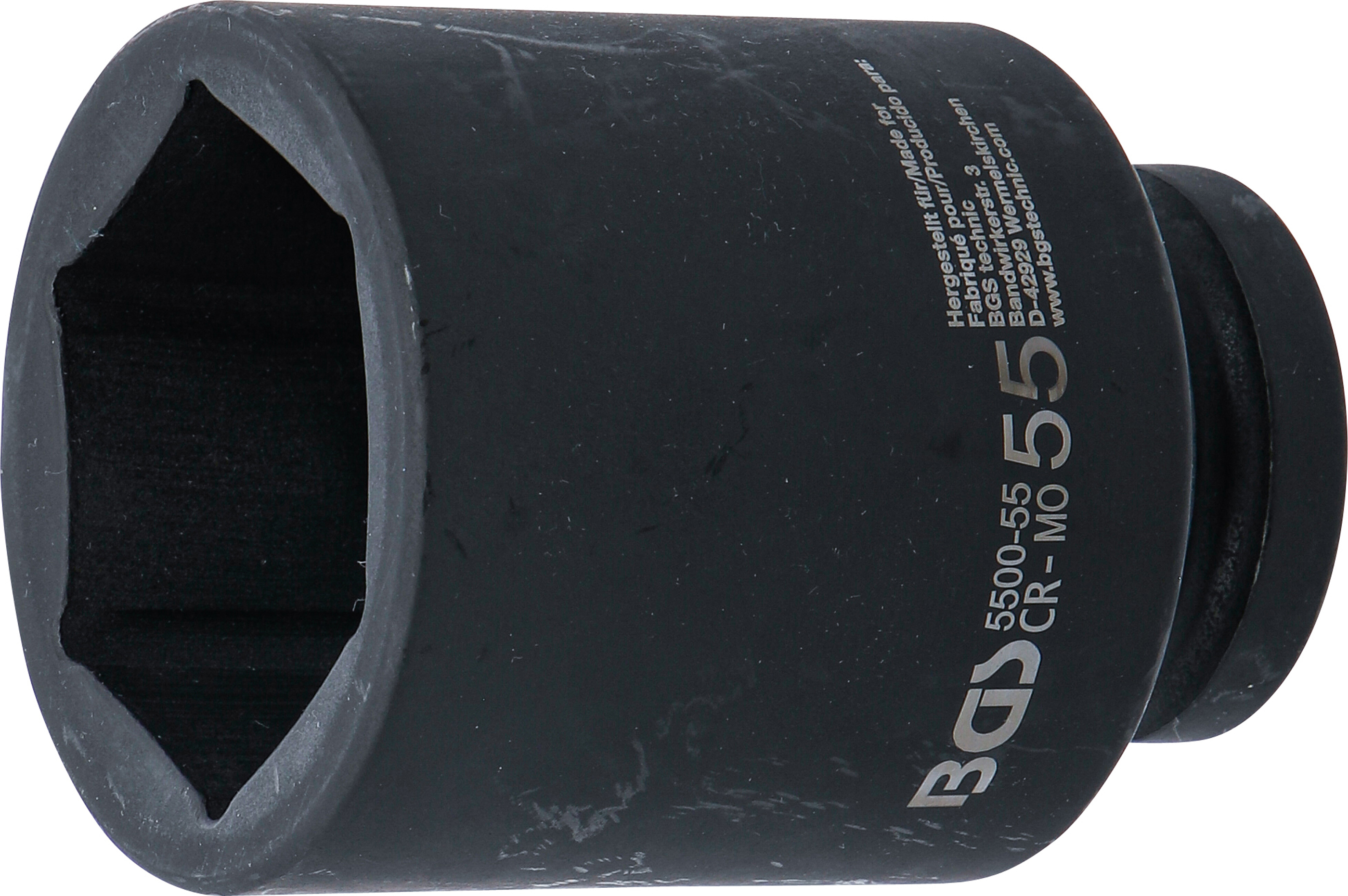 BGS 5500-55 Kraft-Steckschlüssel-Einsatz Sechskant, tief | Antrieb Innenvierkant 25 mm (1") | SW 55 mm BGS 5500-55 Kraft-Steckschlüssel-Einsatz Sechskant, tief | Antrieb Innenvierkant 25 mm (1") | SW 55 mm