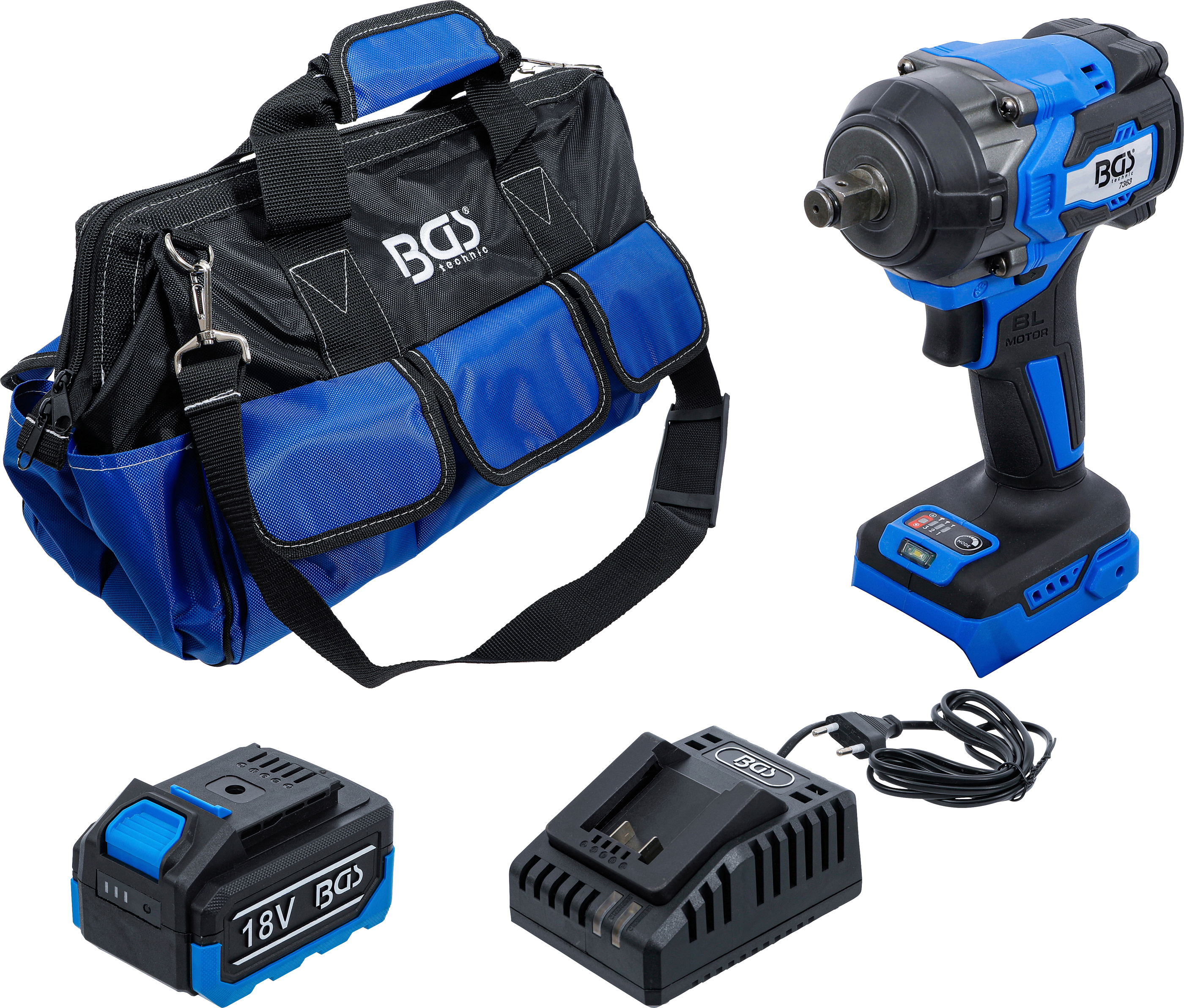 BGS 7390 Akku-Schlagschrauber-Satz | bürstenlos | 550 Nm | 18 V | mit Akku und Schnell-Ladegerät