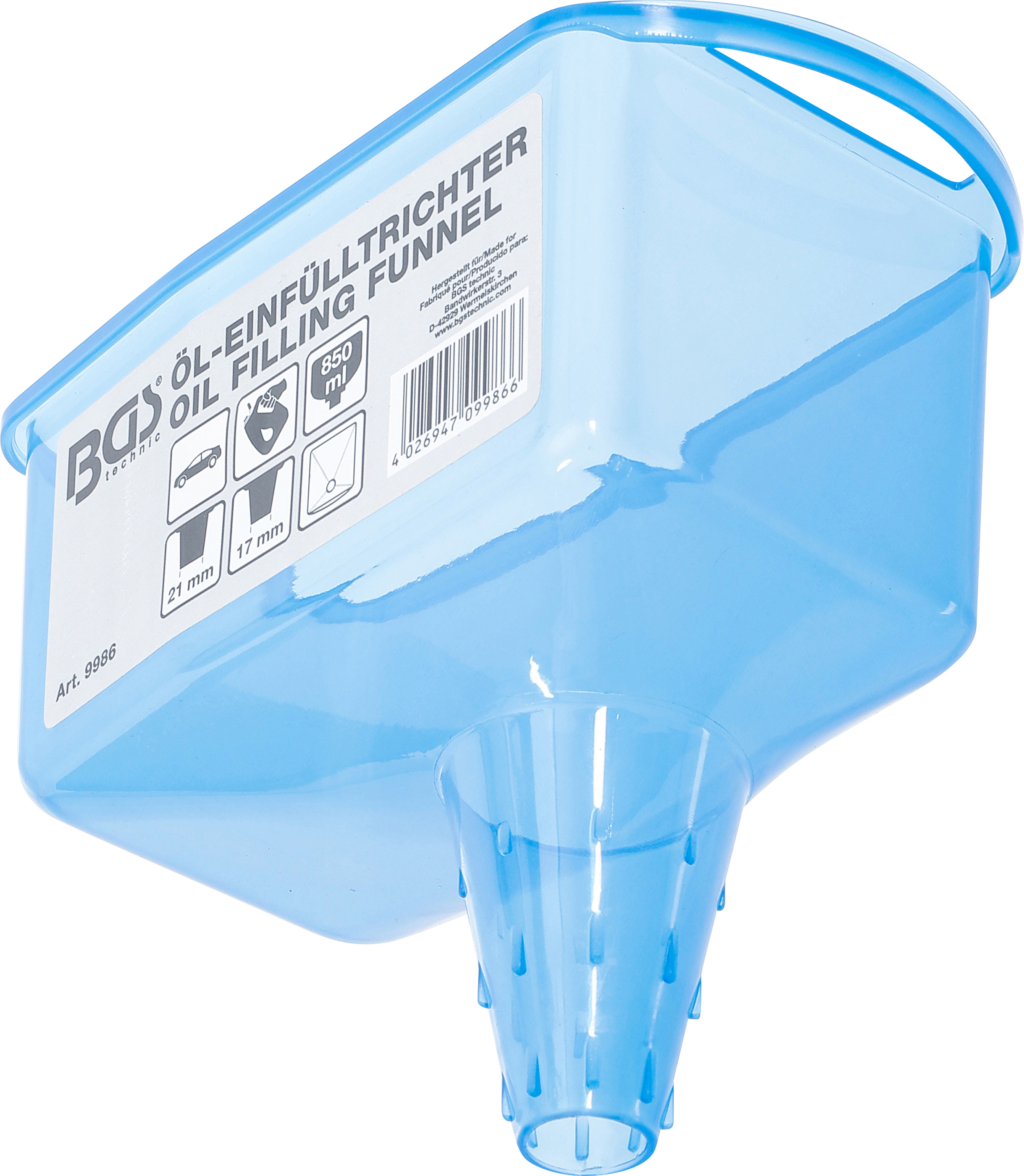 BGS 9986 Öl-Einfülltrichter | 850 ml Reservoir BGS 9986 Öl-Einfülltrichter | 850 ml Reservoir