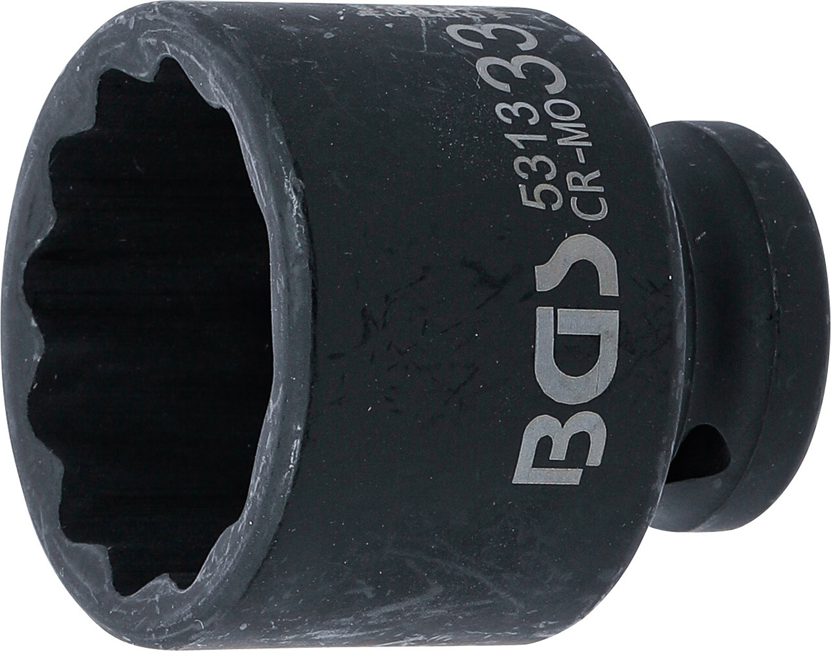 BGS 5313 Kraft-Steckschlüssel-Einsatz Zwölfkant | Antrieb Innenvierkant 12,5 mm (1/2") | SW 33 mm