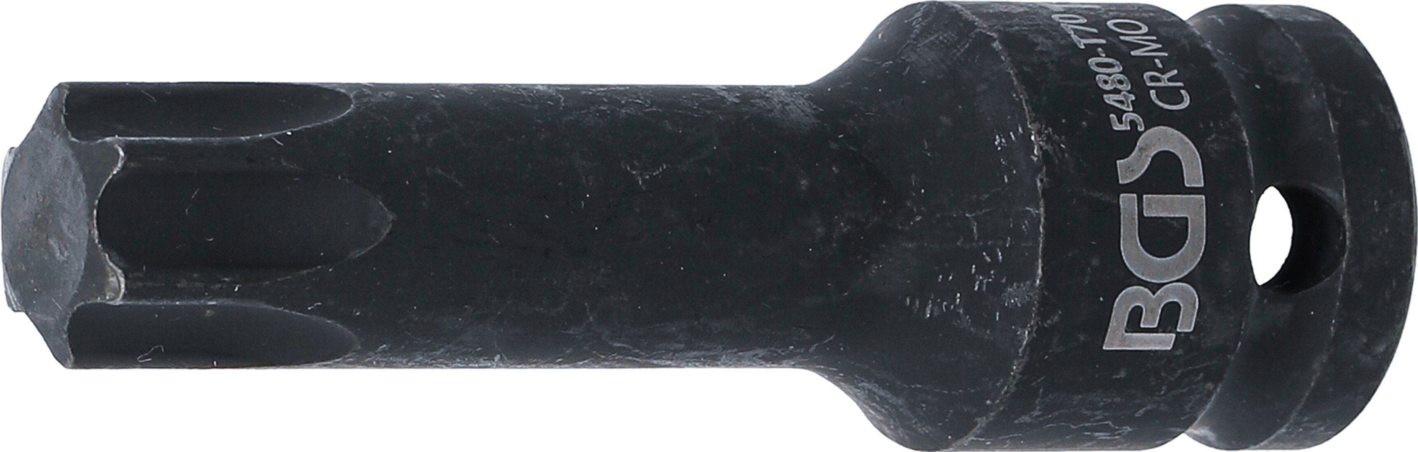 BGS 5480-T70 Kraft-Bit-Einsatz | Länge 75 mm | Antrieb Innenvierkant 12,5 mm (1/2") | T-Profil (für Torx) T70